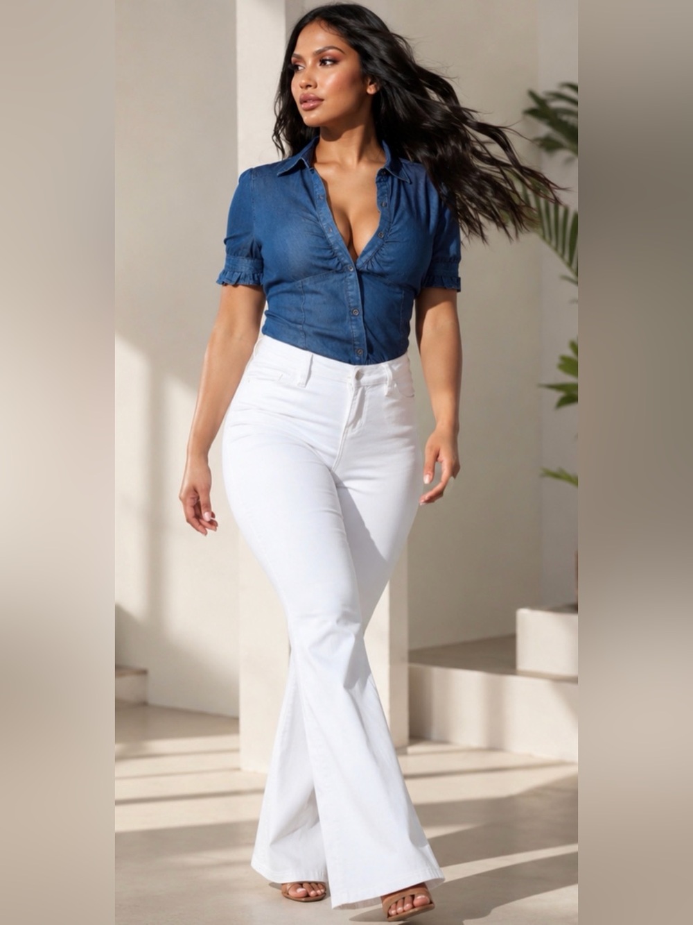 Great Soft Chambray Top - Picture 5 of 9